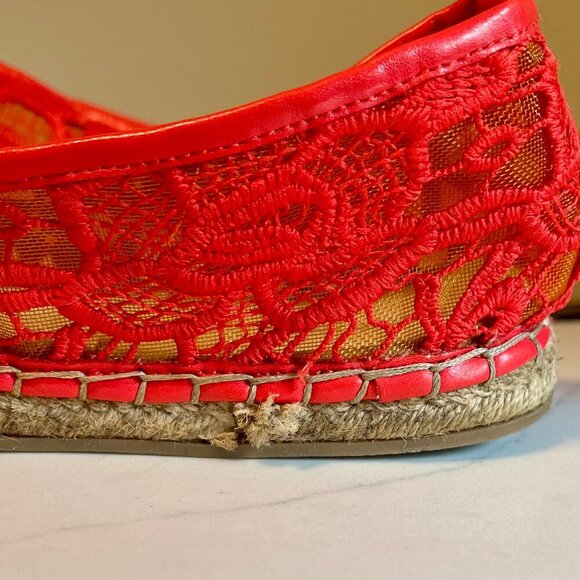 Merona Woman's Orange Lace Espadrilles Size 7 - Picture 10 of 11
